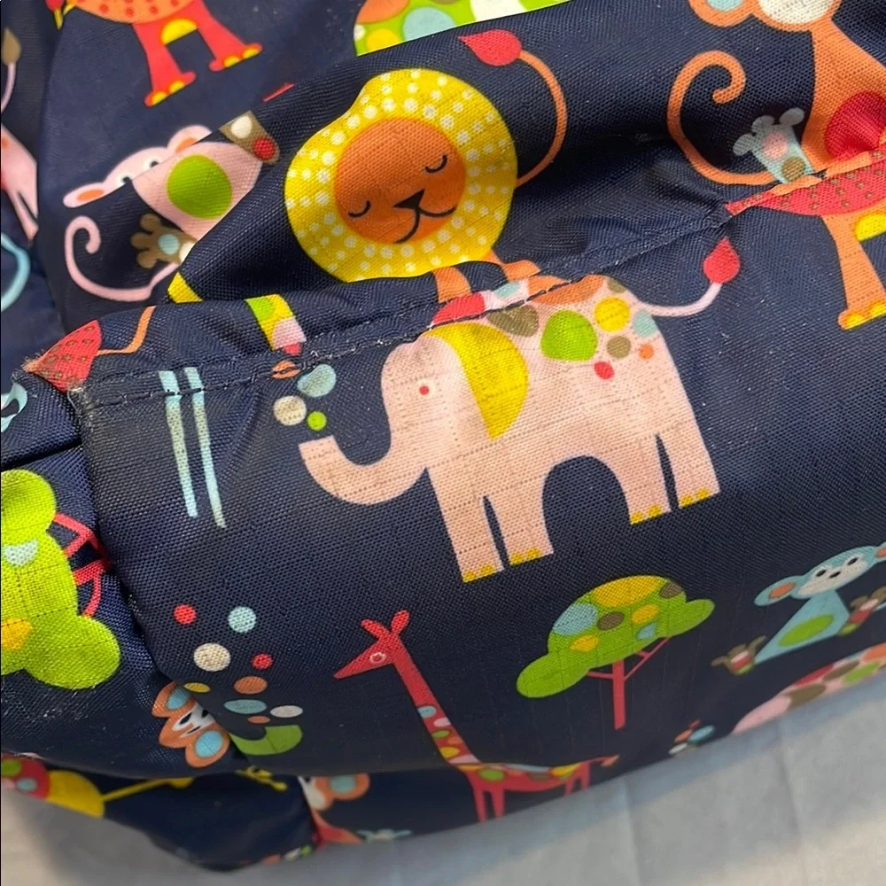LeSportsac Ryan Diaper Bag Colorful Zoo Cute Animal Tote Baby Changing Pad Navy